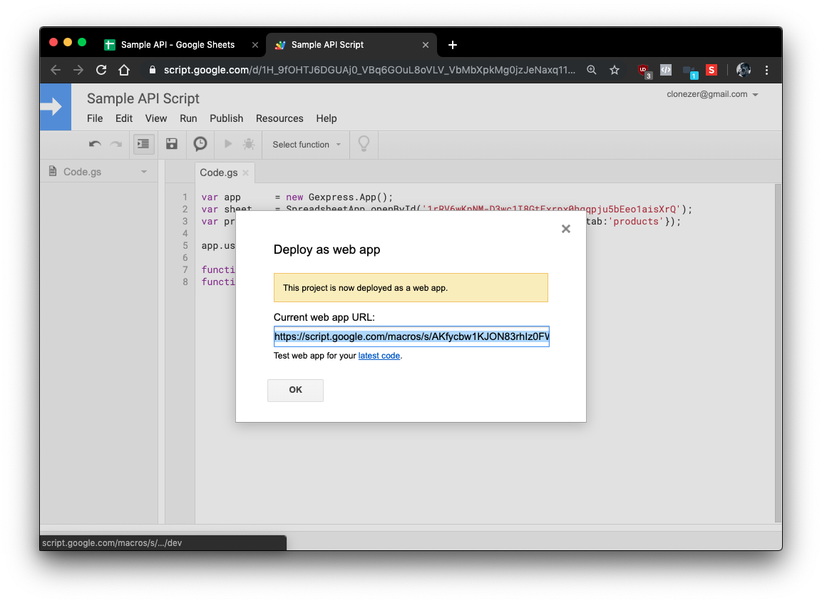 web app Url