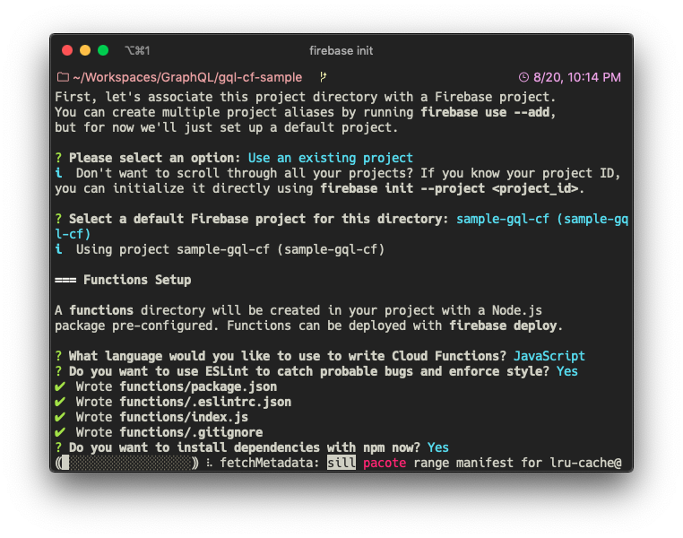Initialize firebase project