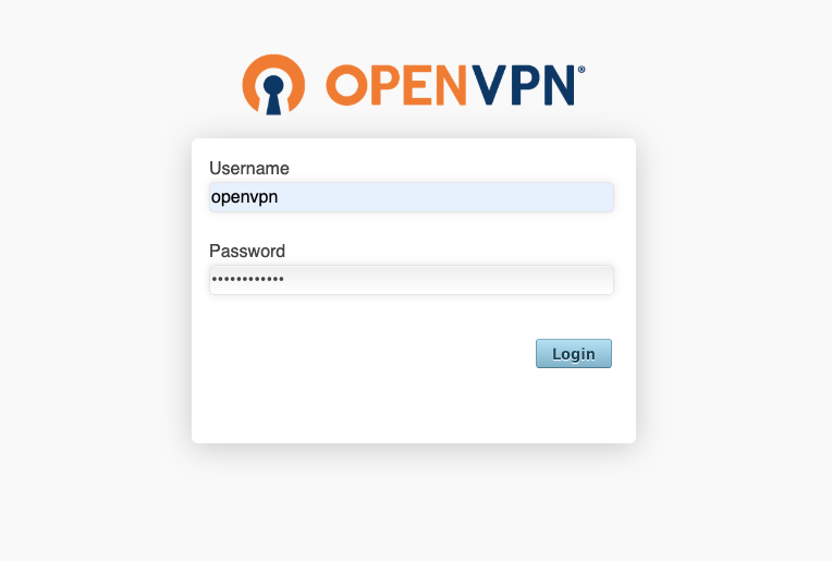 login เข้าใช้งาน OpenVPN